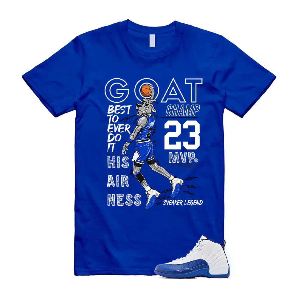 12 Blueberry Game Royal Blue White Black Shirt To Match MVP Goat Sneaker T-Shirt 2024