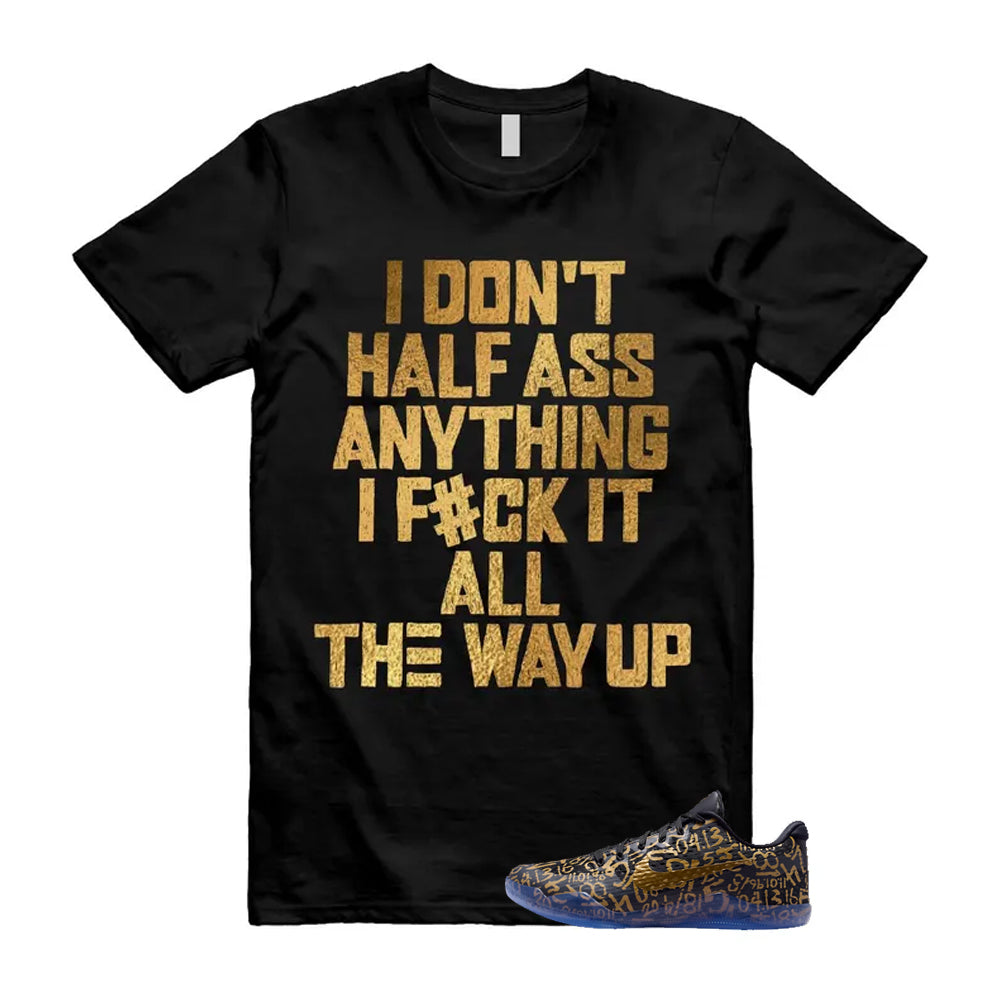 11 Protro Black And Metallic Gold 2026 Shirt To Match Half T-Shirt