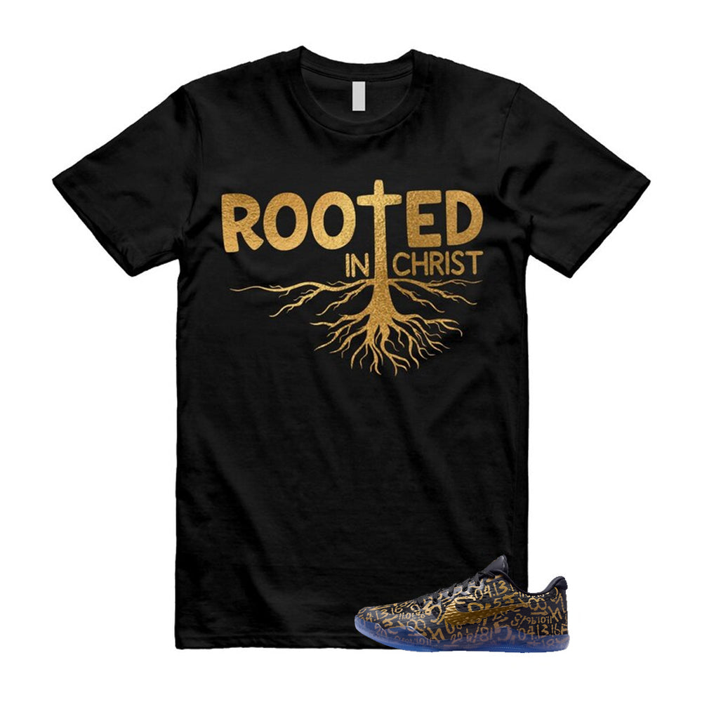 11 Protro Black And Metallic Gold 2026 Shirt To Match Rooted In Christ T-Shirt
