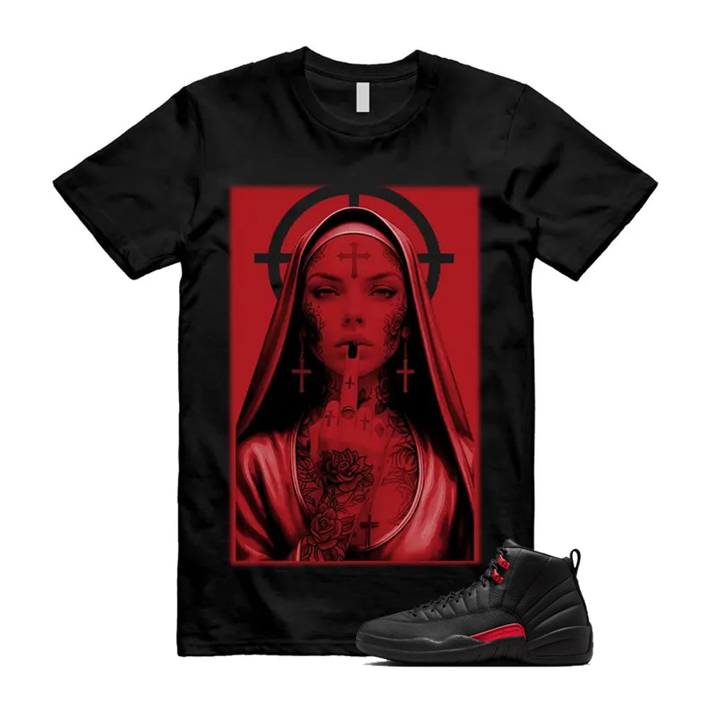 12 Bloodline in Black Varsity Red Shirt To Match Nun T-Shirt 2026