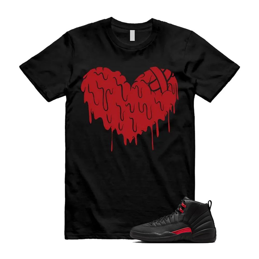 12 Bloodline in Black Varsity Red Shirt To Match Drippy Heart T-Shirt 2026