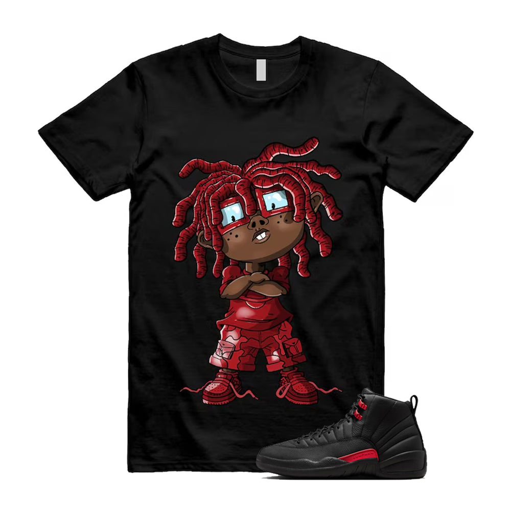 12 Bloodline in Black Varsity Red Shirt To Match Chongo T-Shirt 2026