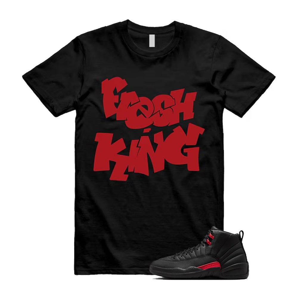 12 Bloodline in Black Varsity Red Shirt To Match Fresh King T-Shirt 2026