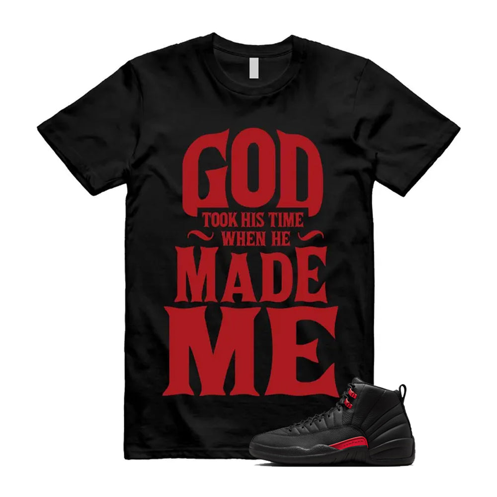 12 Bloodline in Black Varsity Red Shirt To Match God Took His Time T-Shirt 2026