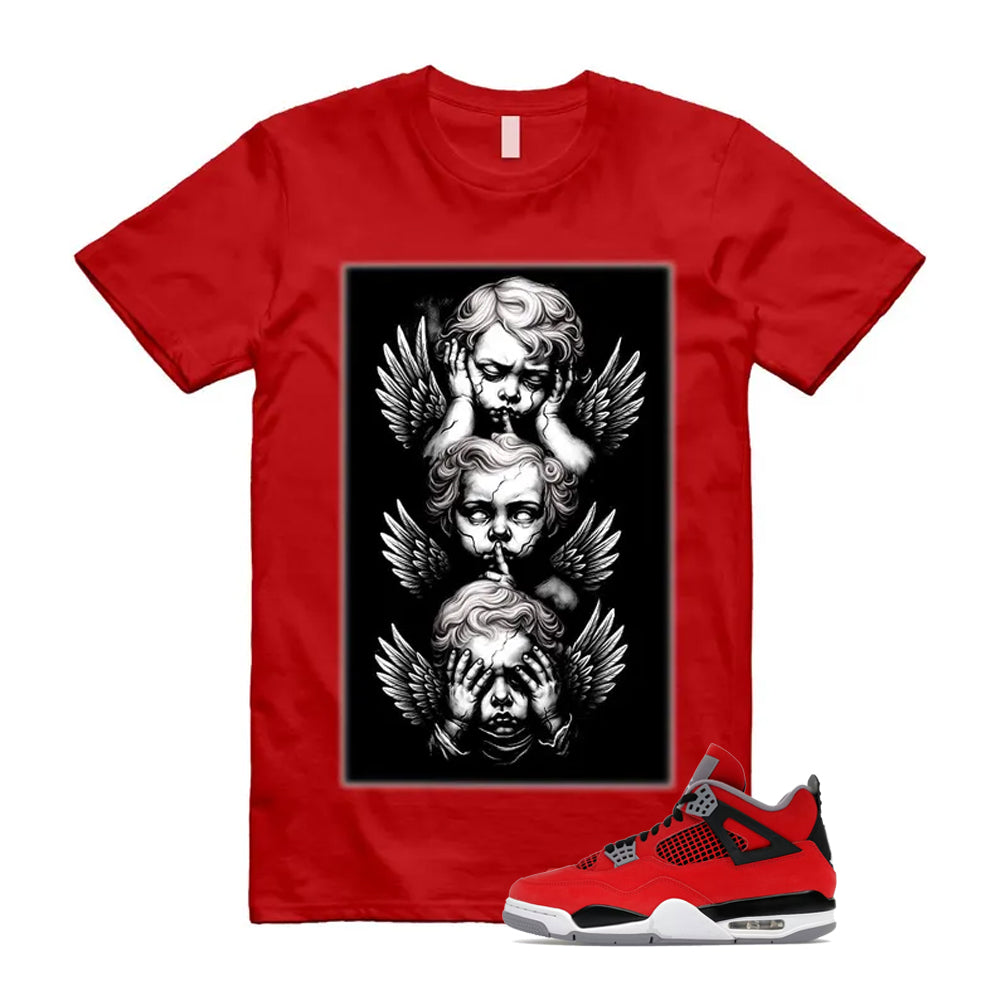 4 Toro Bravo Fire Red White Black Cement Grey 2026 Shirt To Match No Evil T-Shirt