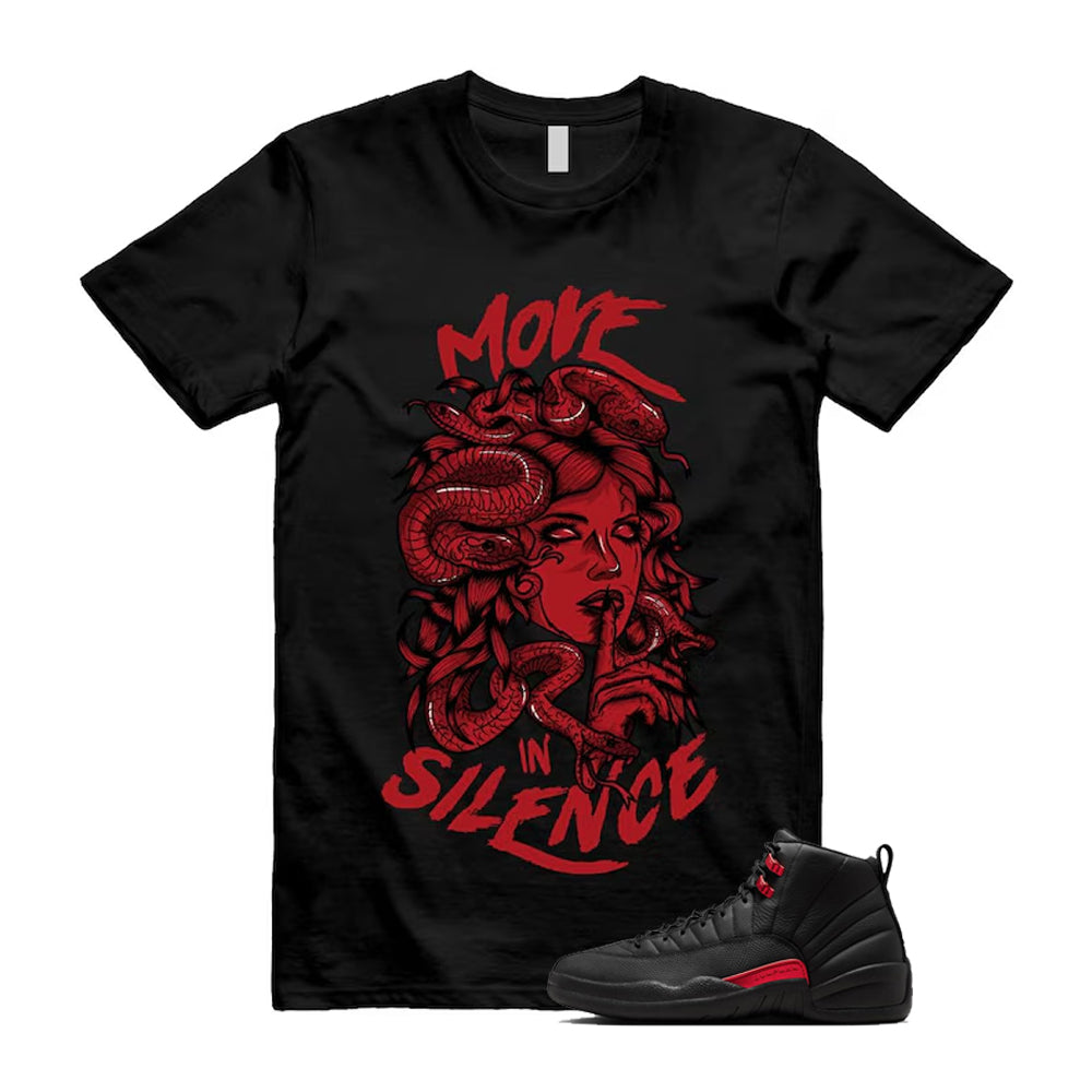 12 Bloodline in Black Varsity Red Shirt To Match Move In Silence T-Shirt 2026