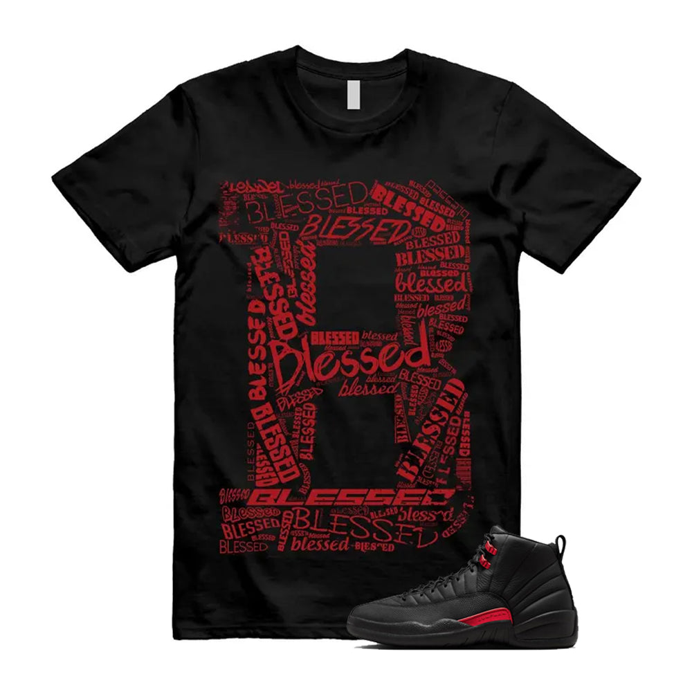 12 Bloodline in Black Varsity Red Shirt To Match B Blessed T-Shirt 2026