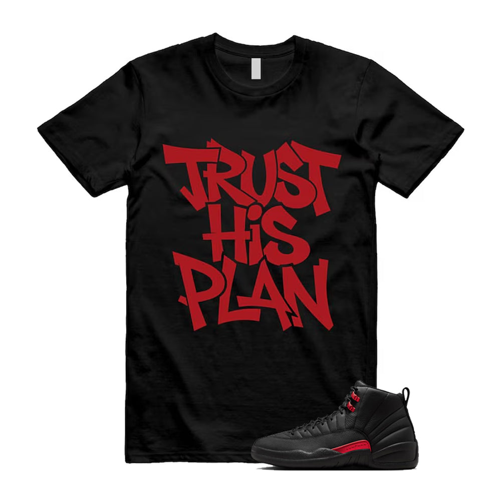 12 Bloodline in Black Varsity Red Shirt To Match Trust His Plan T-Shirt 2026