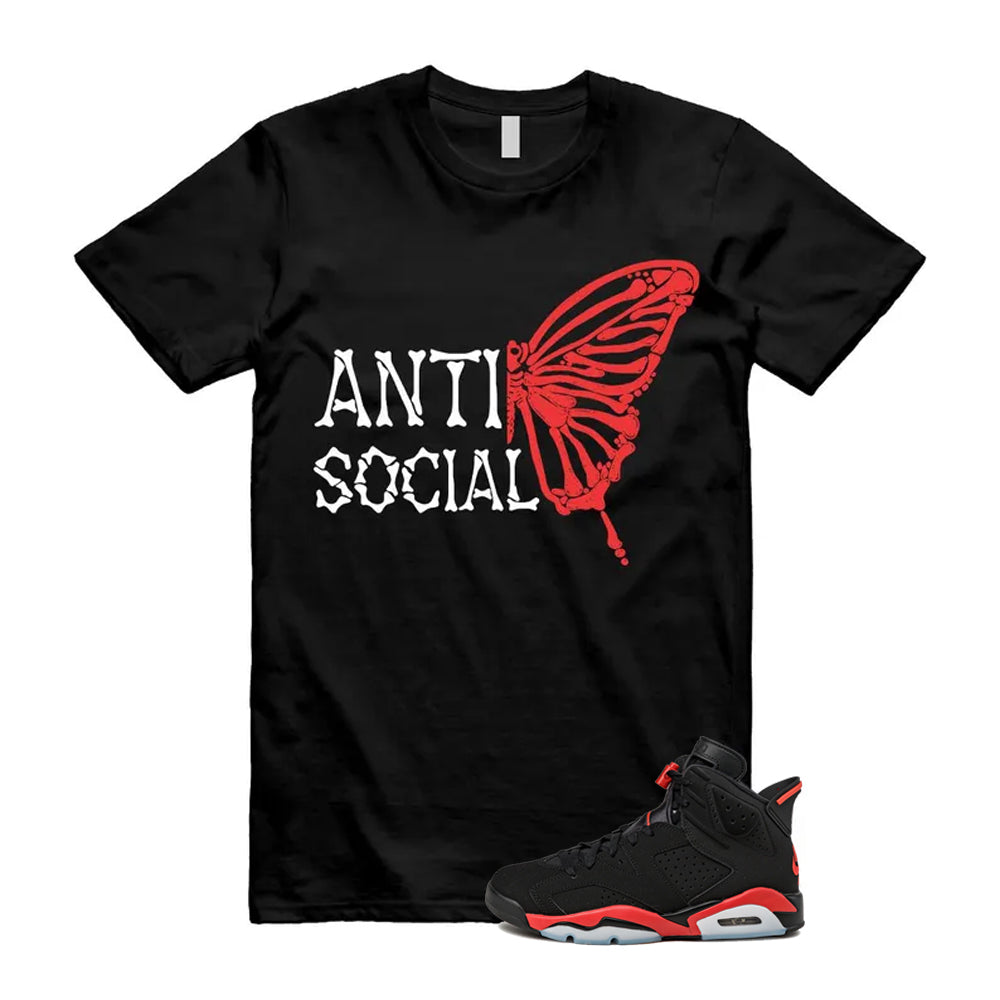 6 Infrared Salesman Black Red  Shirt To Match Anti Social Butterfly T-Shirt 2026