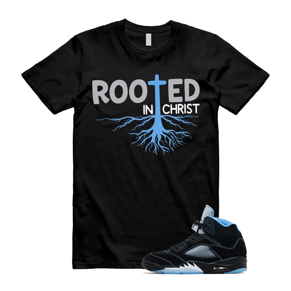 5 Black University Blue White 2026 Shirt To Match Rooted T-Shirt