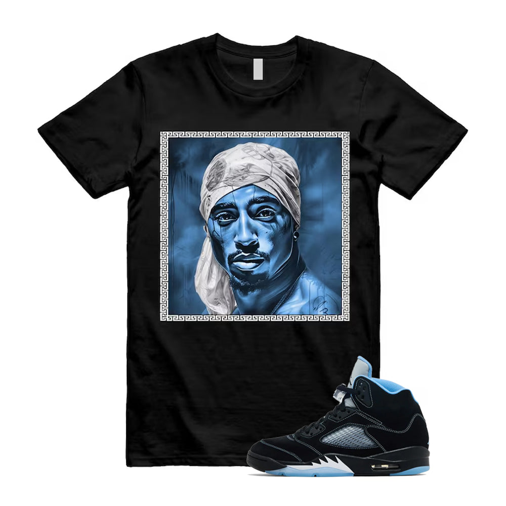 5 Black University Blue White 2026 Shirt To Match Pac T-Shirt