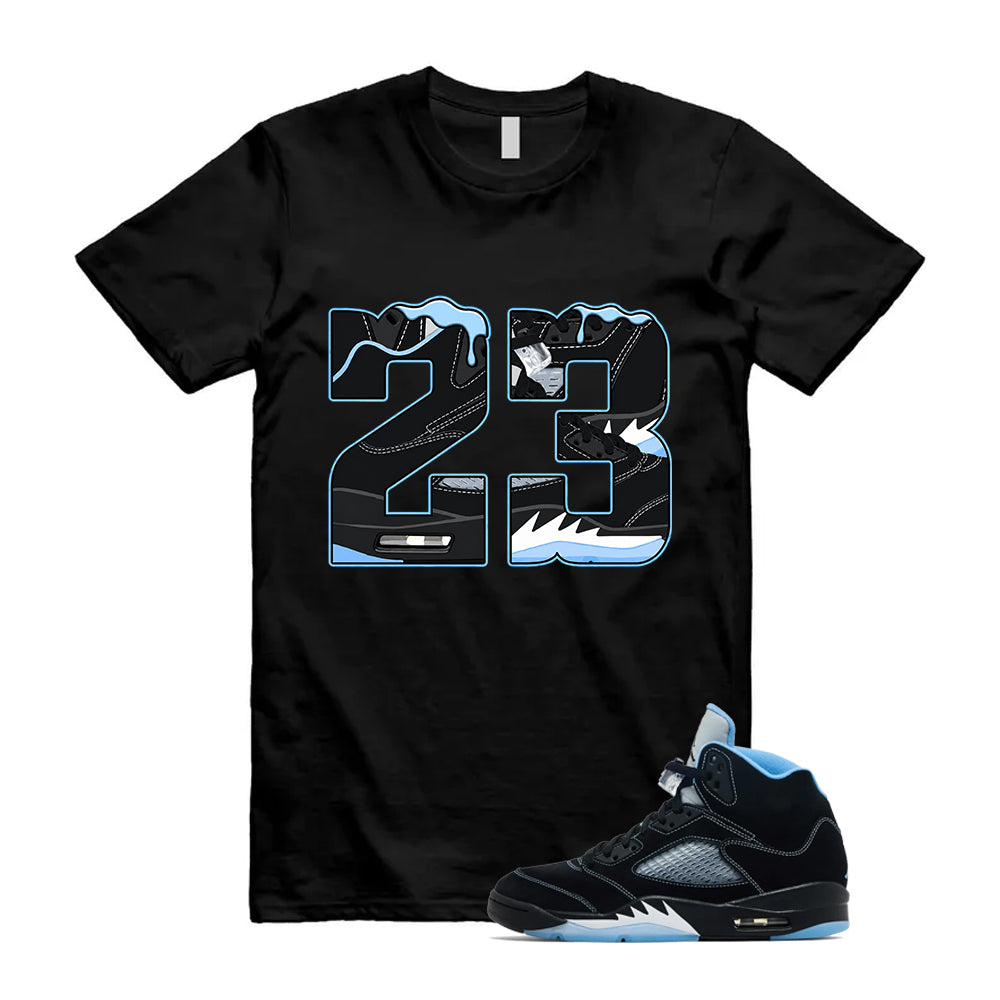 5 Black University Blue White 2026 Shirt To Match 23 Label Sneaker T-Shirt
