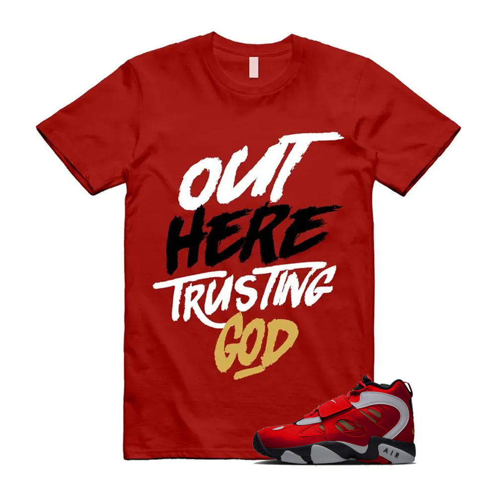 Air Diamond Turf 2 Red Gold Fire White Black 2026 Shirt To Match Out Here Trusting God T-Shirt