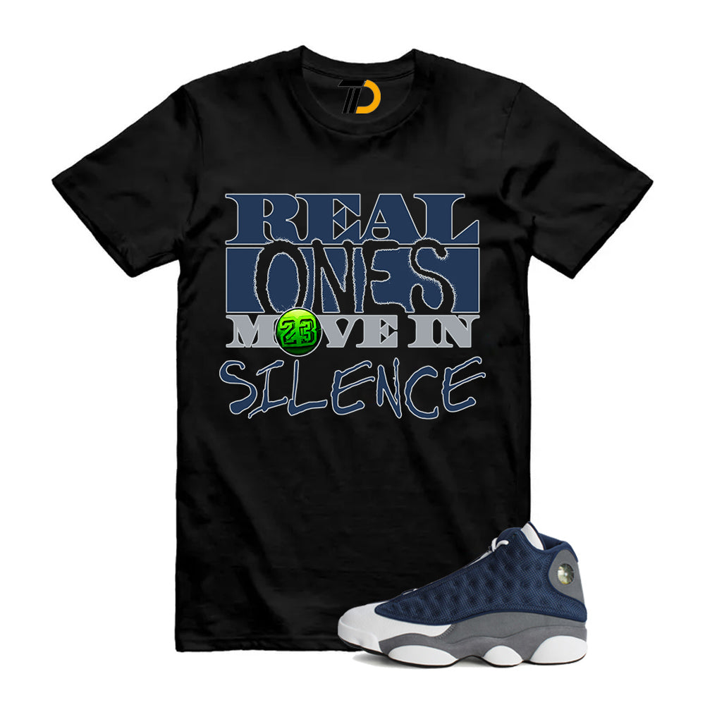13s Flint Navy Grey White Shirt To Match Real T-Shirt 2026