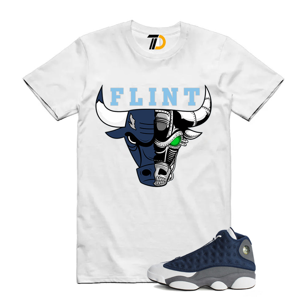 13s Flint Navy Grey White Shirt To Match Flint Buffalo T-Shirt 2026