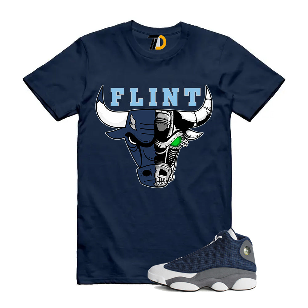 13s Flint Navy Grey White Shirt To Match Flint Buffalo T-Shirt 2026