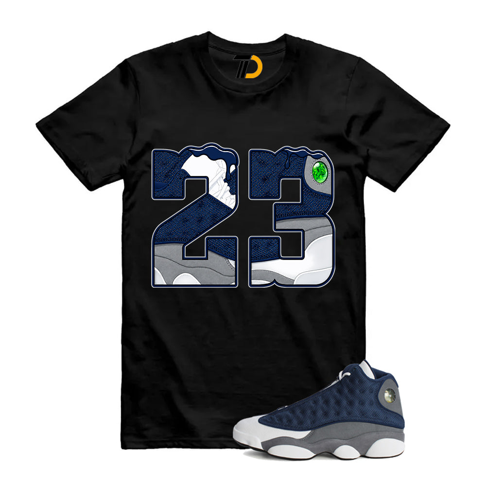 13s Flint Navy Grey White Shirt To Match 23 Sneaker Label T-Shirt 2026