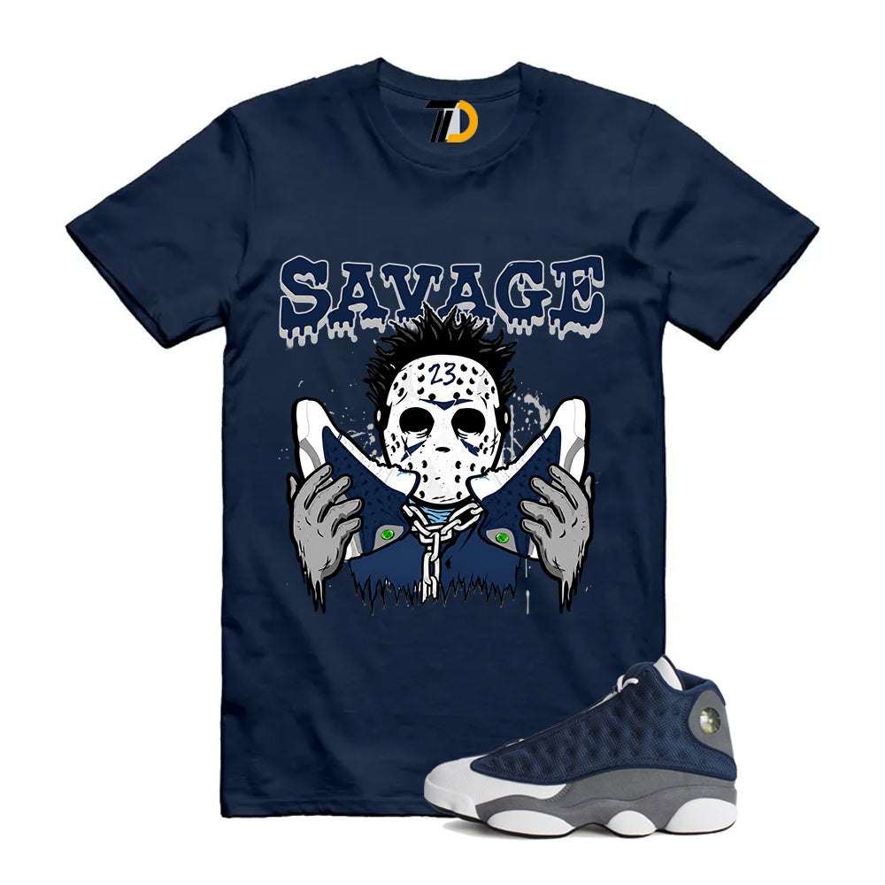 13s Flint Navy Grey White Shirt To Match 23 Savage T-Shirt 2026