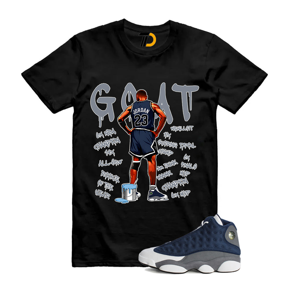 13s Flint Navy Grey White Shirt To Match Goat T-Shirt 2026