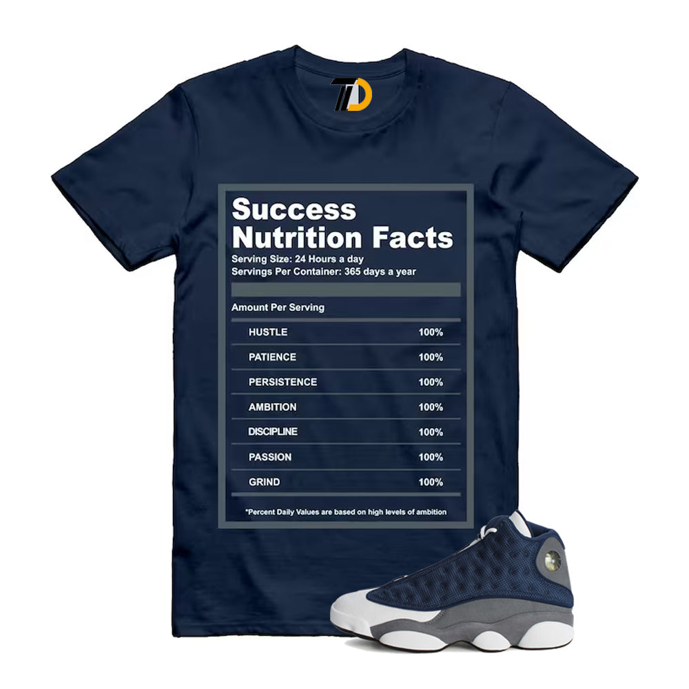 13s Flint Navy Grey White Shirt To Match Success T-Shirt 2026