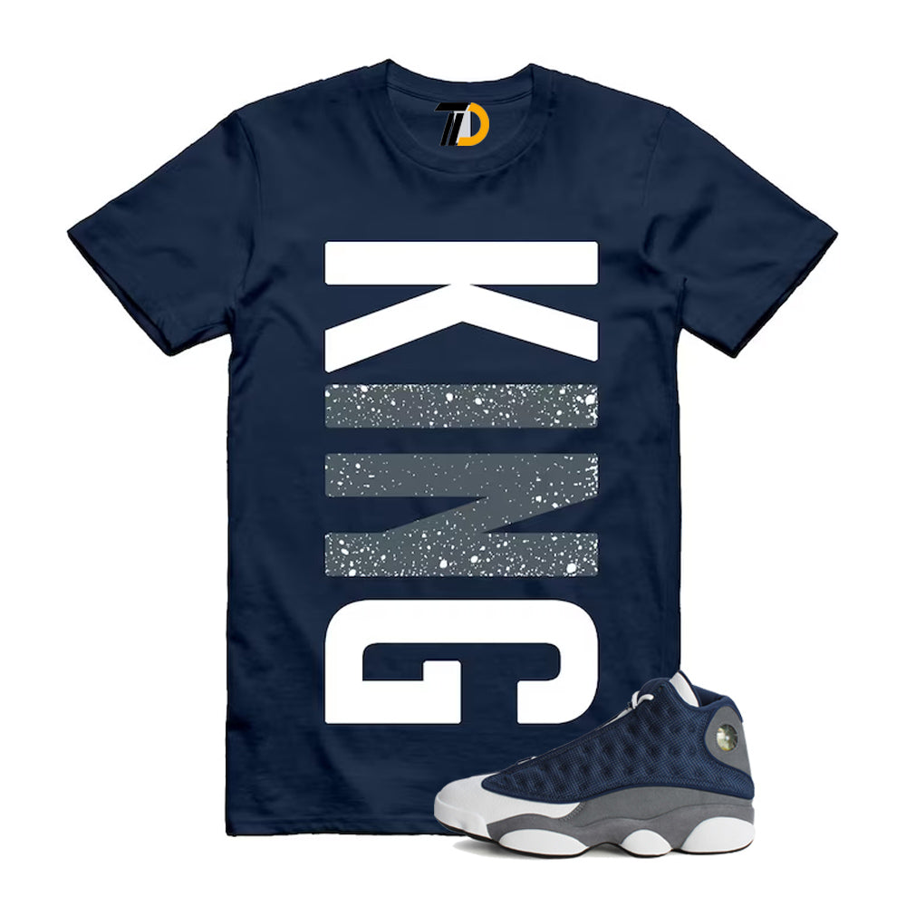 13s Flint Navy Grey White Shirt To Match King T-Shirt 2026