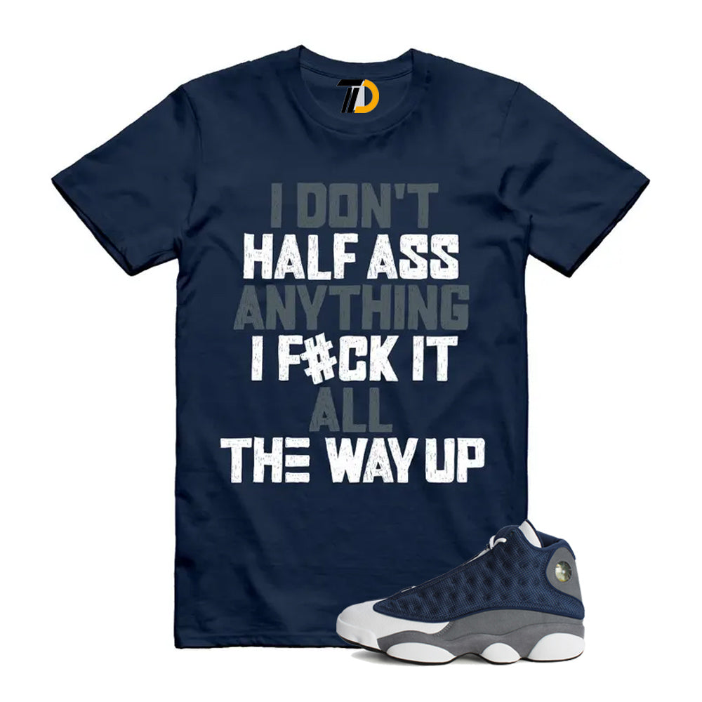 13s Flint Navy Grey White Shirt To Match Half T-Shirt 2026