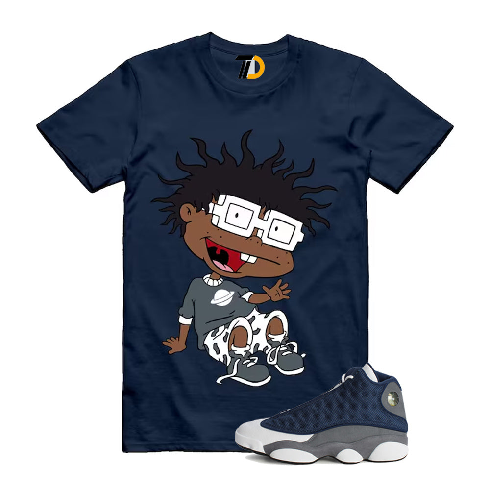 13s Flint Navy Grey White Shirt To Match Finster T-Shirt 2026