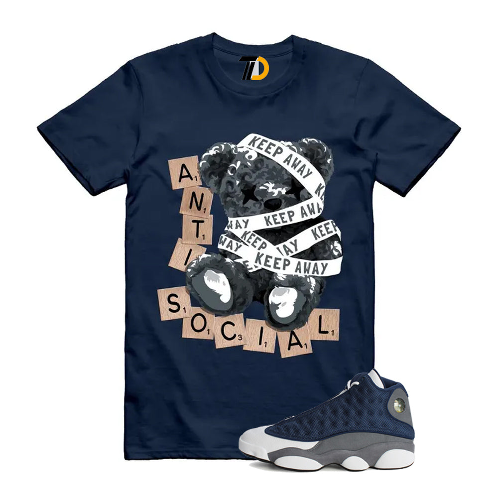 13s Flint Navy Grey White Shirt To Match Anti Social T-Shirt 2026