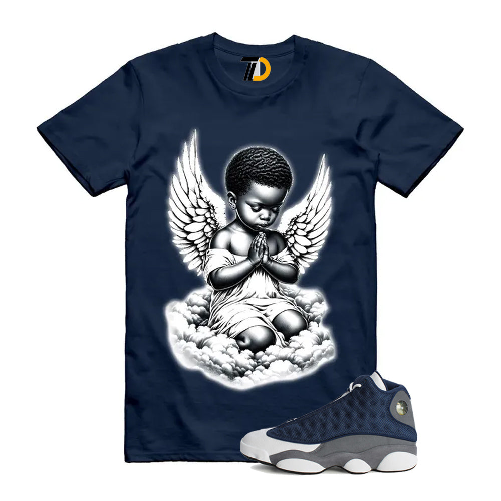 13s Flint Navy Grey White Shirt To Match Angel T-Shirt 2026