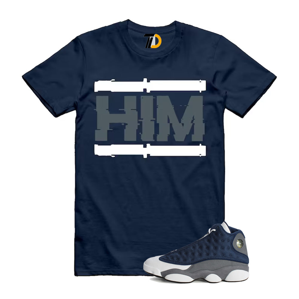 13s Flint Navy Grey White Shirt To Match Him T-Shirt 2026