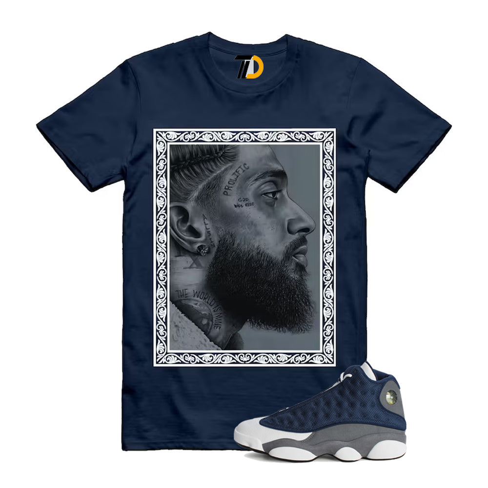 13s Flint Navy Grey White Shirt To Match Nip T-Shirt 2026