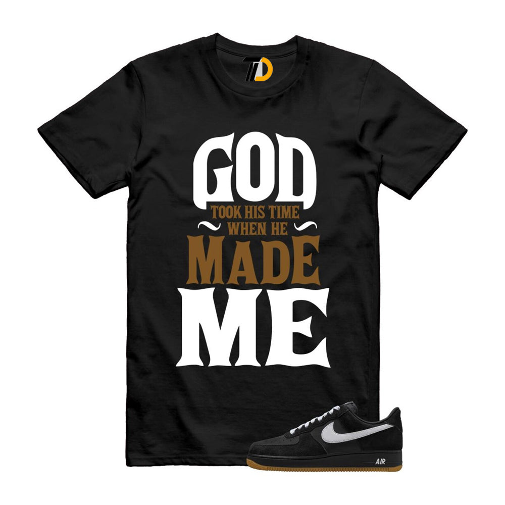 Air Force 1 Black White Gum Light Brown ’07 LV8 Shirt To Match God Took His Time T-Shirt 2025