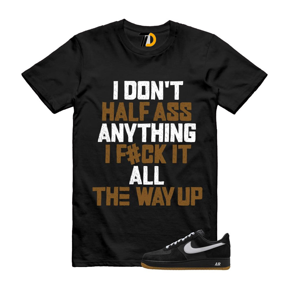 Air Force 1 Black White Gum Light Brown ’07 LV8 Shirt To Match Half T-Shirt 2025