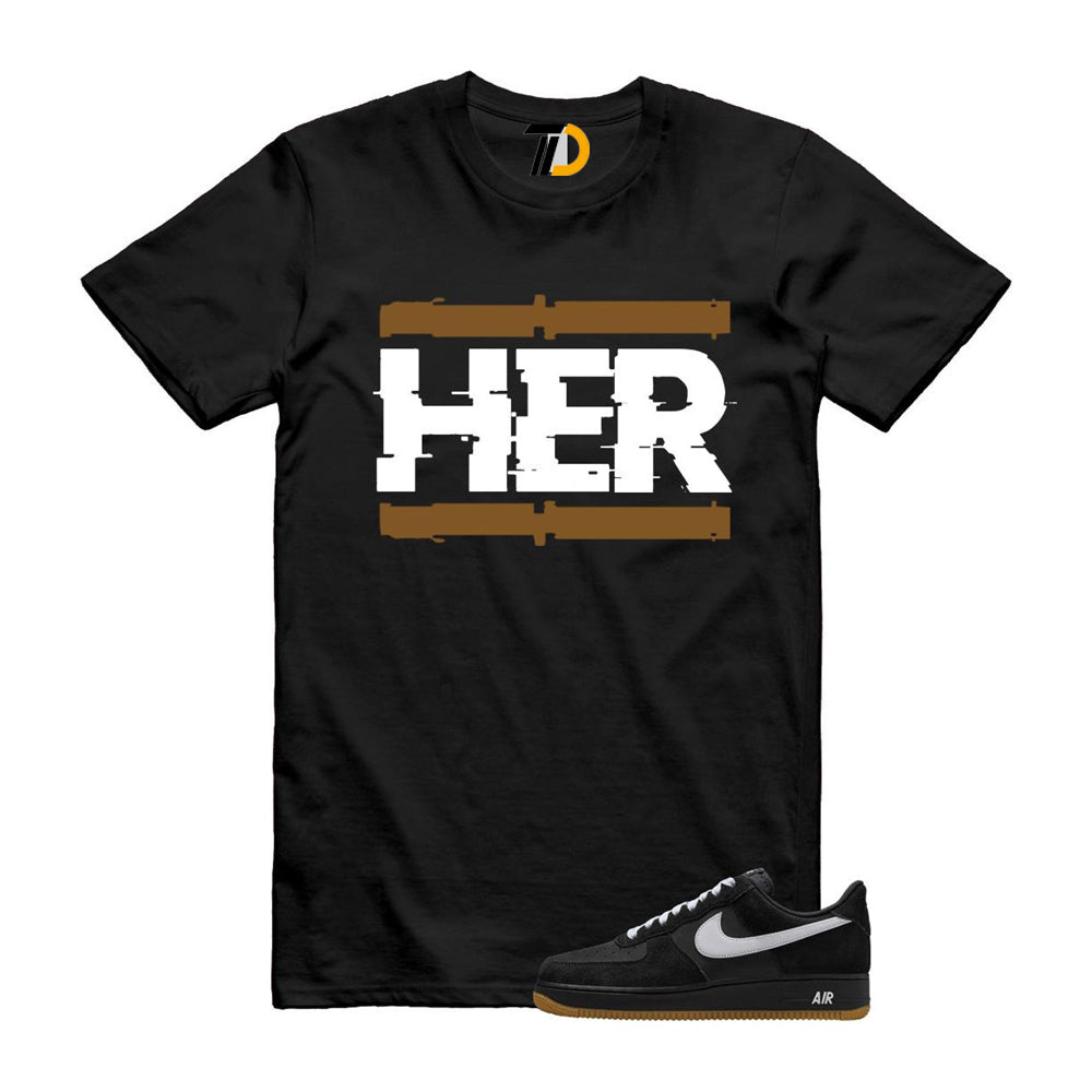 Air Force 1 Black White Gum Light Brown ’07 LV8 Shirt To Match Her T-Shirt 2025