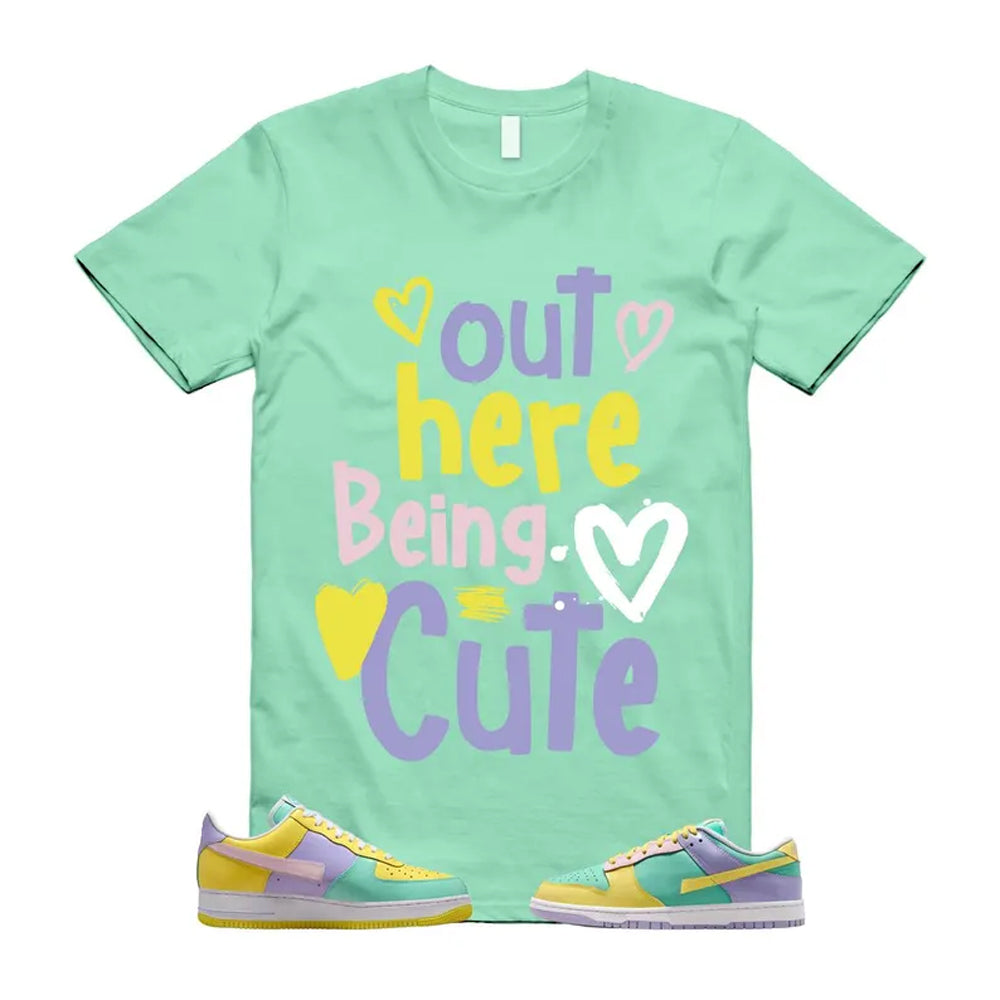 Dunk Easter Air Force 1 Emerald Rise Yellow Pulse Hydrangeas White Pink Foam 2026 Shirt To Match Out Here Being Cute T-Shirt