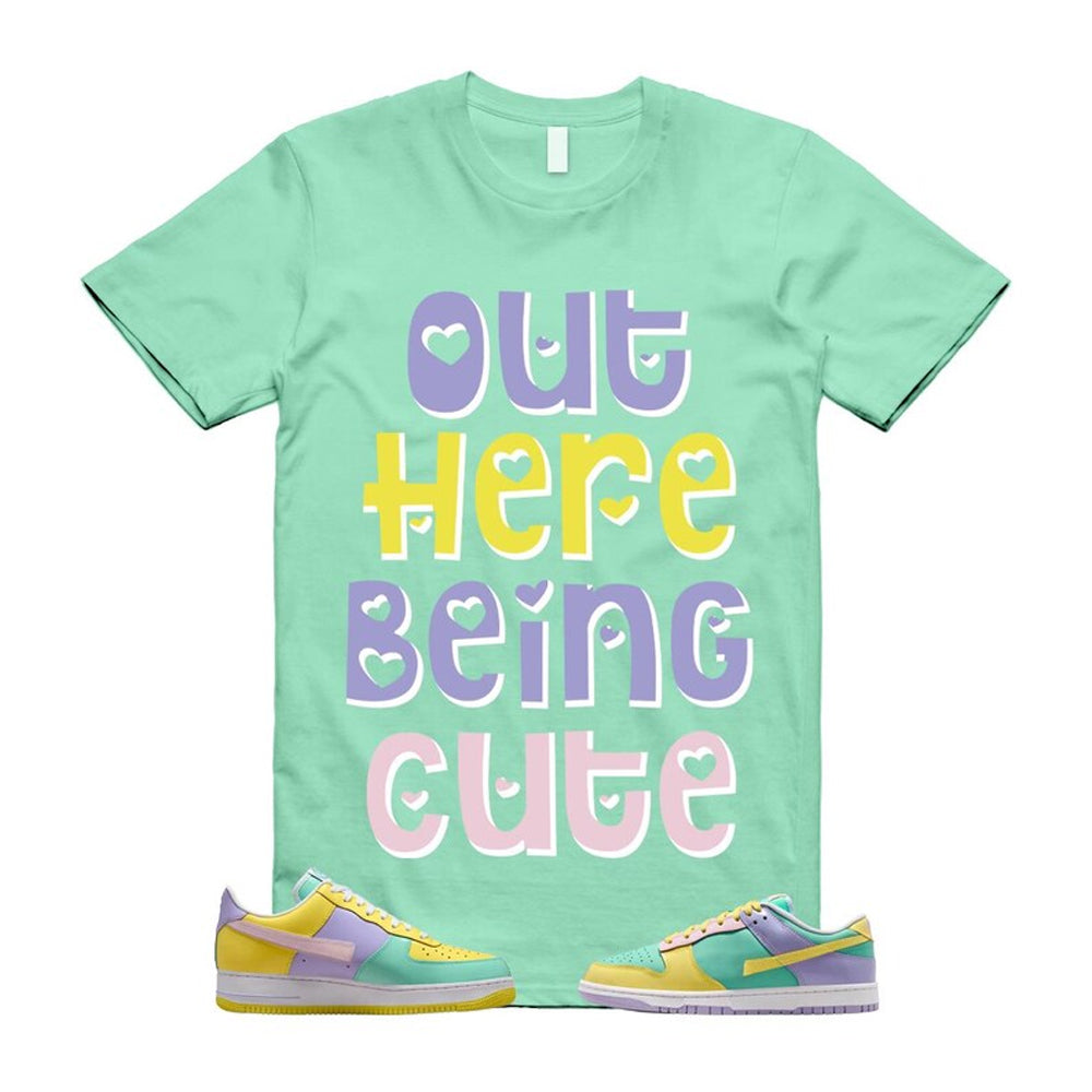 Dunk Easter Air Force 1 Emerald Rise Yellow Pulse Hydrangeas White Pink Foam 2026 Shirt To Match Out Here Being Cute T-Shirt