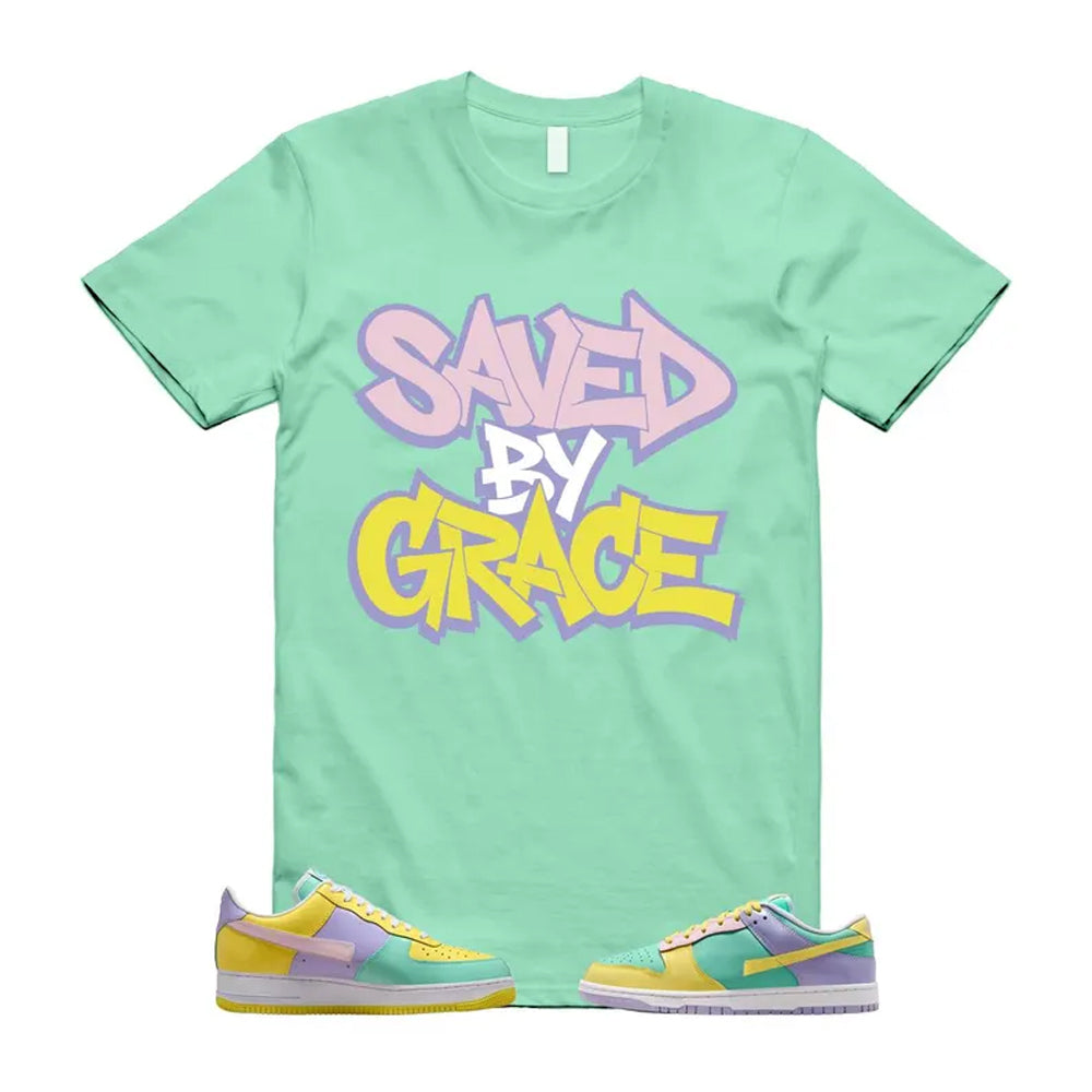 Dunk Easter Air Force 1 Emerald Rise Yellow Pulse Hydrangeas White Pink Foam 2026 Shirt To Match Saved By Grace T-Shirt