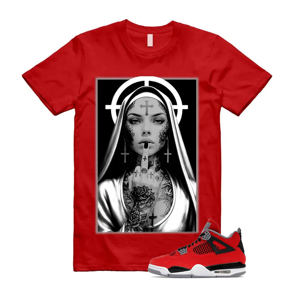 4 Toro Bravo Fire Red White Black Cement Grey 2026 Shirt To Match Nun T-Shirt