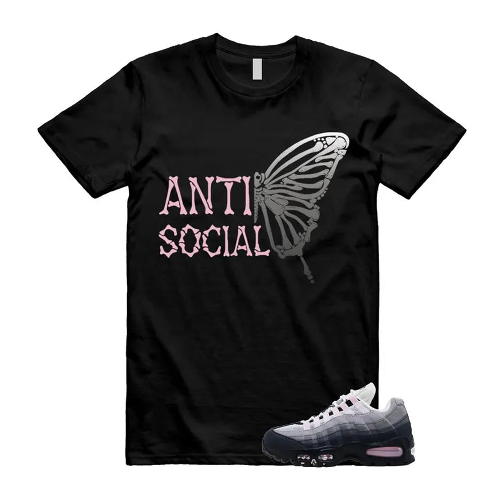 Air Max 95 Pink Foam Black White OG Big Bubble Shirt To Match Anti Social Butterfly T-Shirt 2026