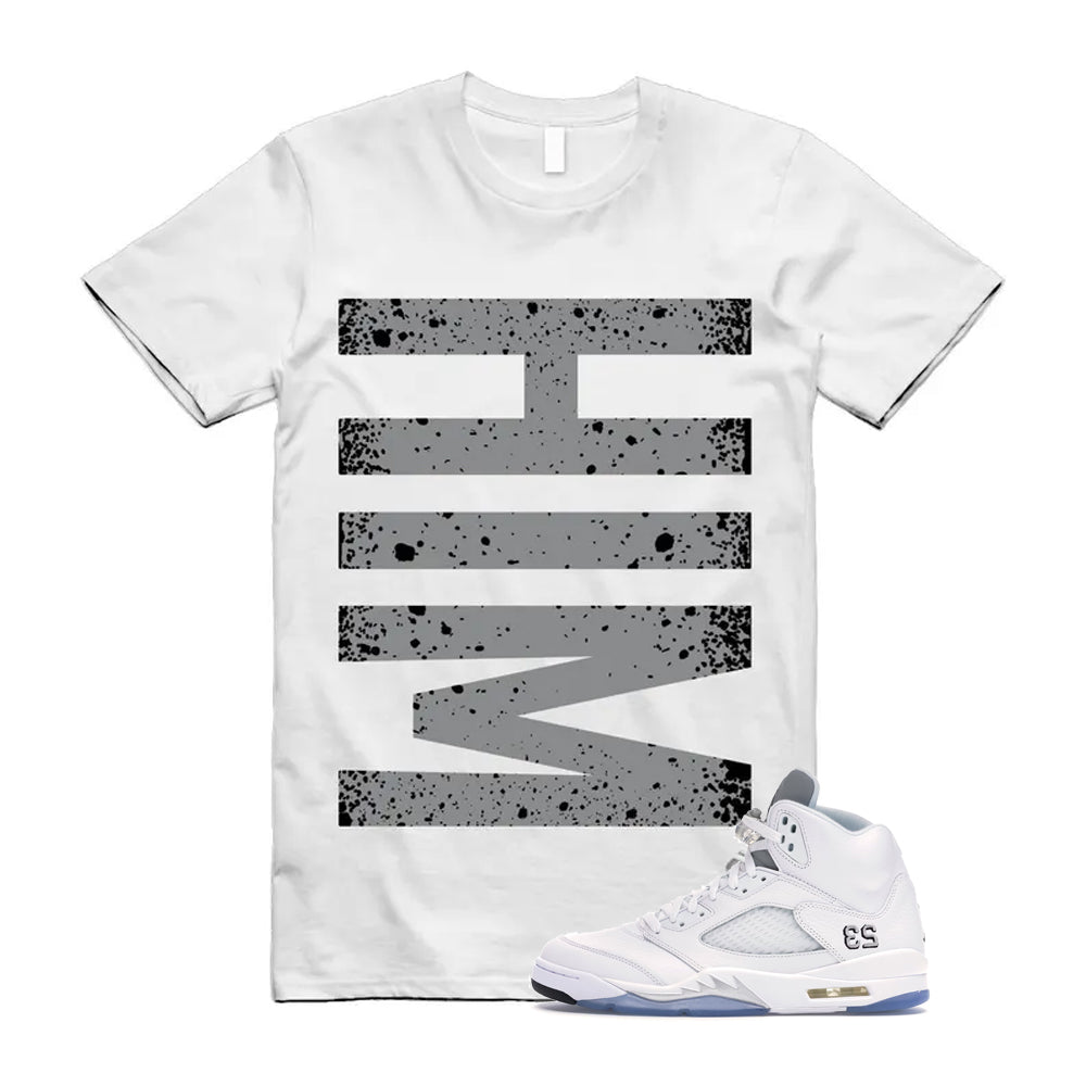 Jordan 5 Retro White Metallic Silver Black 2026 Shirt To Match Him T-Shirt