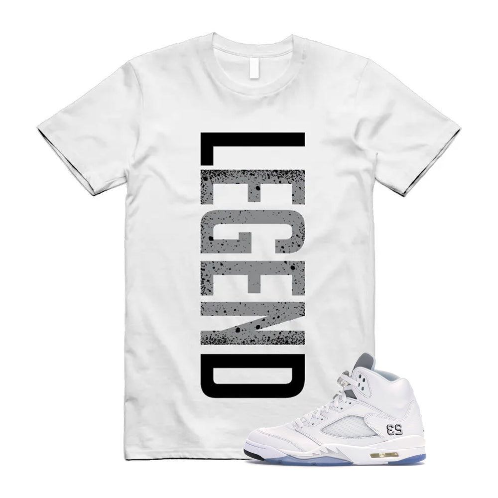 Jordan 5 Retro White Metallic Silver Black 2026 Shirt To Match Legend T-Shirt