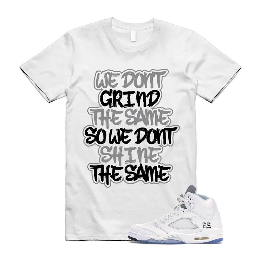 Jordan 5 Retro White Metallic Silver Black 2026 Shirt To Match Grind T-Shirt