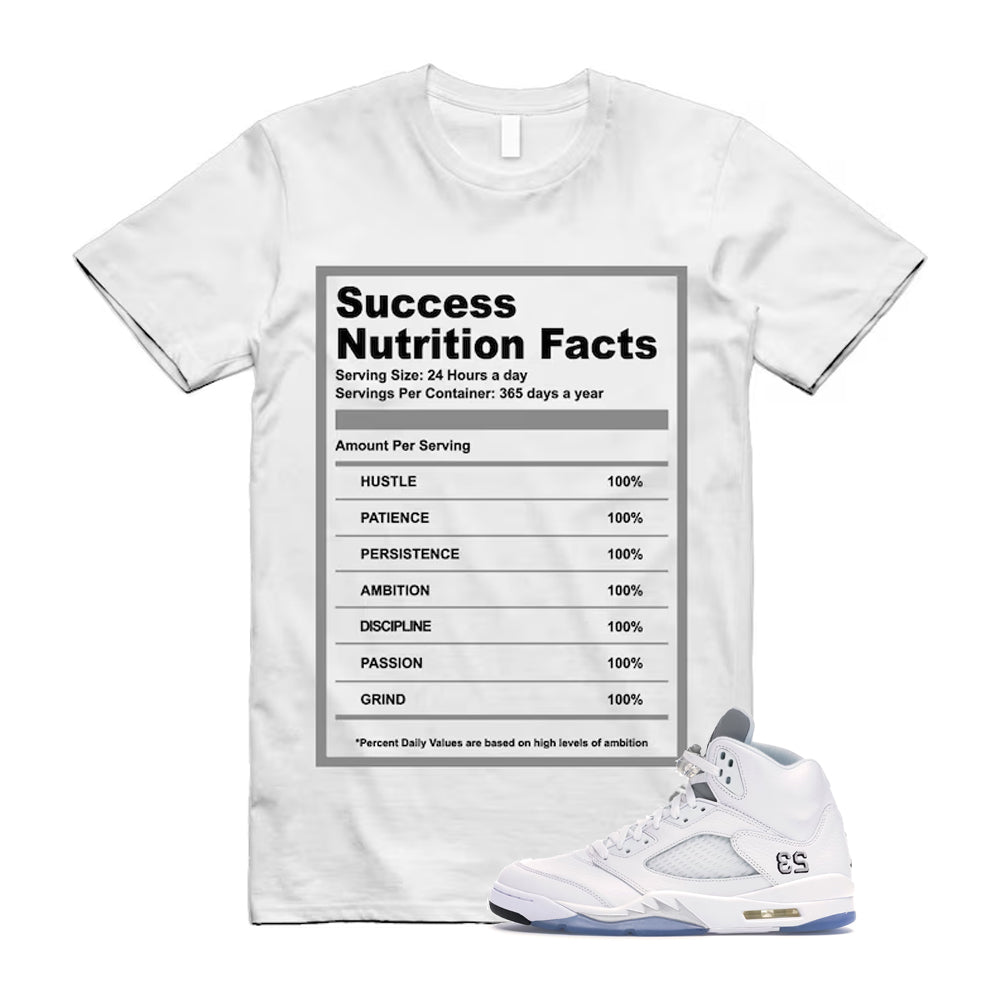 Jordan 5 Retro White Metallic Silver Black 2026 Shirt To Match Success T-Shirt