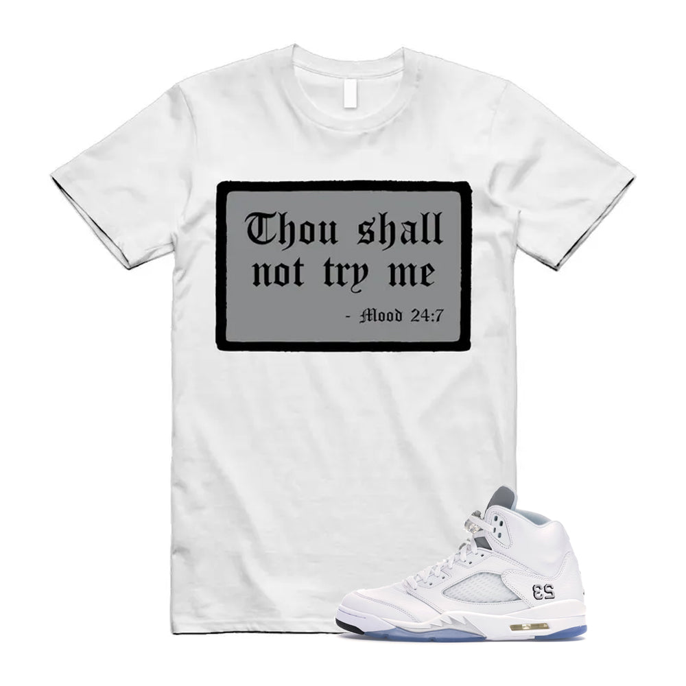 Jordan 5 Retro White Metallic Silver Black 2026 Shirt To Match Mood T-Shirt