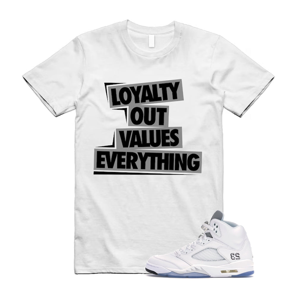 Jordan 5 Retro White Metallic Silver Black 2026 Shirt To Match Love T-Shirt