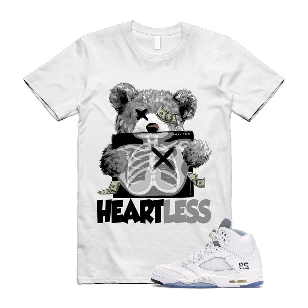 Jordan 5 Retro White Metallic Silver Black 2026 Shirt To Match Heartless T-Shirt
