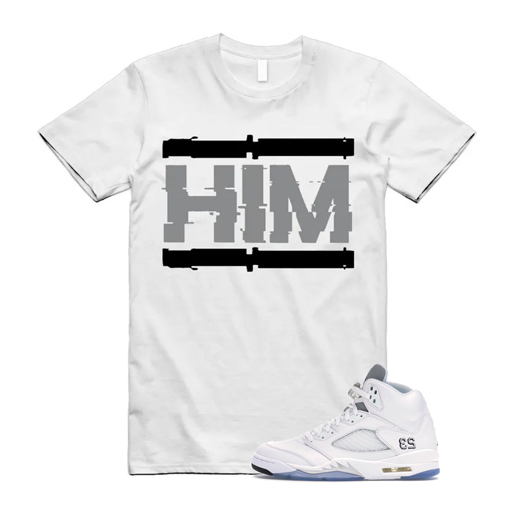 Jordan 5 Retro White Metallic Silver Black 2026 Shirt To Match Him T-Shirt