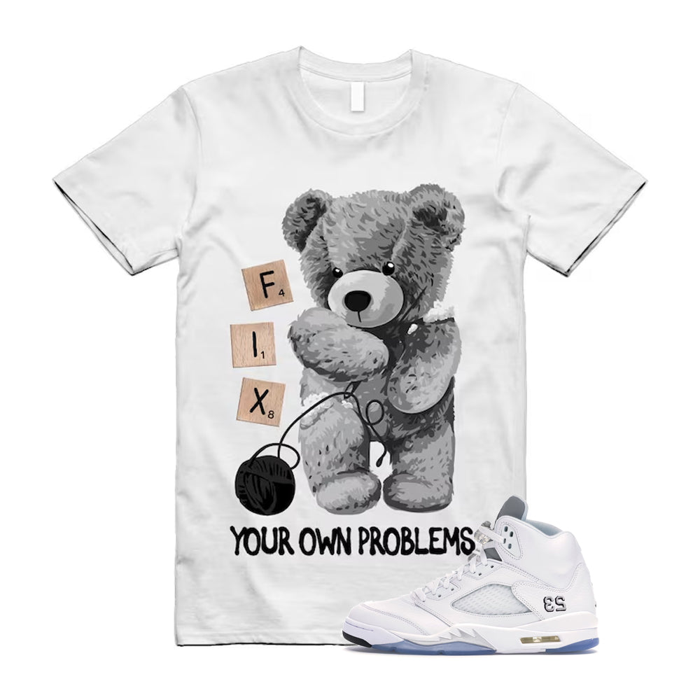 Jordan 5 Retro White Metallic Silver Black 2026 Shirt To Match Fix T-Shirt