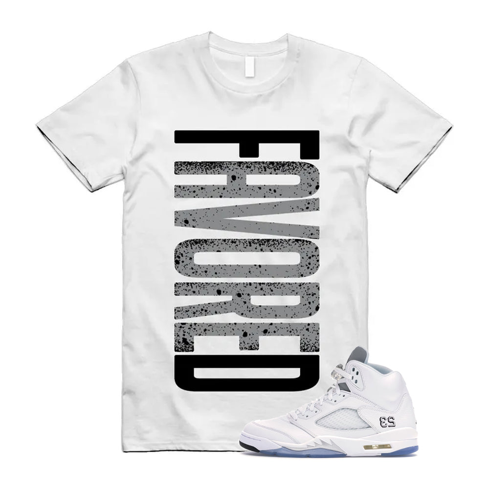 Jordan 5 Retro White Metallic Silver Black 2026 Shirt To Match Favored T-Shirt