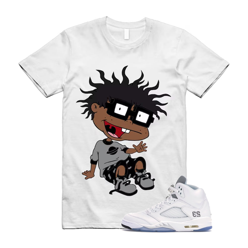 Jordan 5 Retro White Metallic Silver Black 2026 Shirt To Match Finster T-Shirt